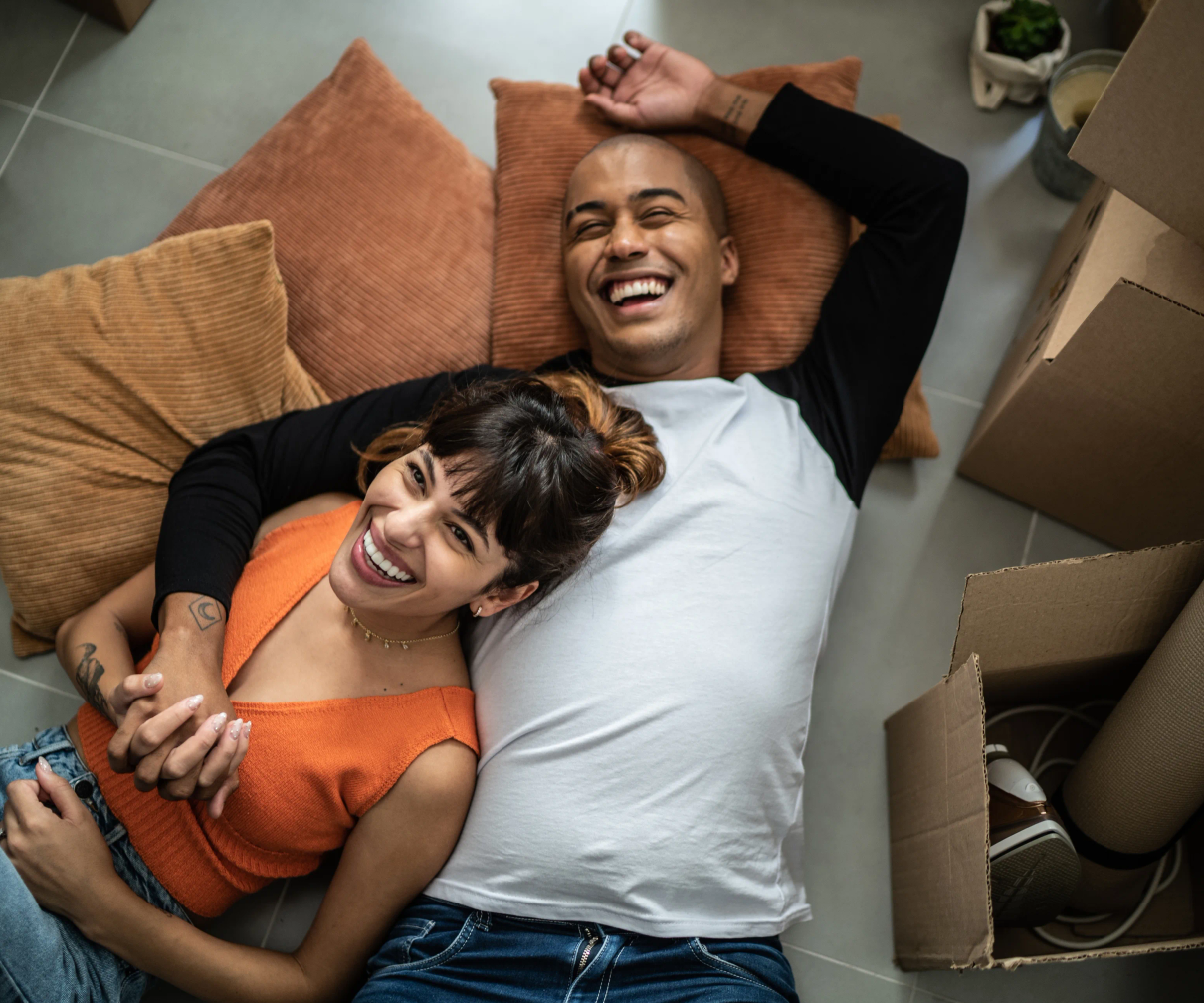 Couple laughing