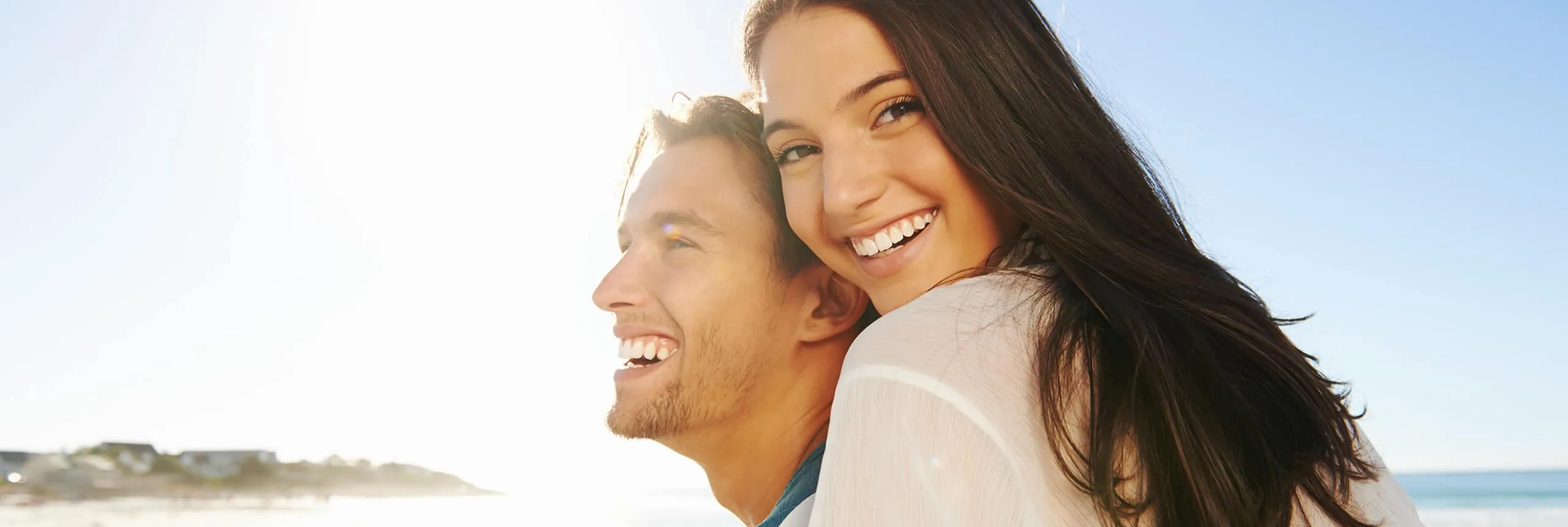 Couple smiling